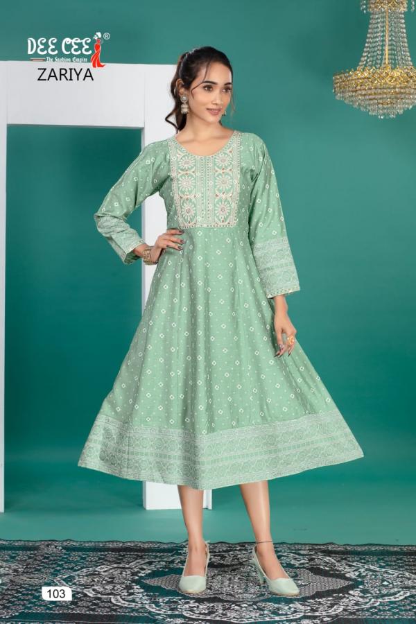 Deecee Zariya Embroidered Anarkali Styled Kurtis Collection